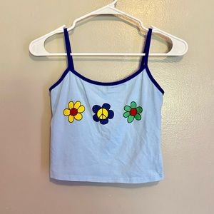 flower piece sign cropped t top